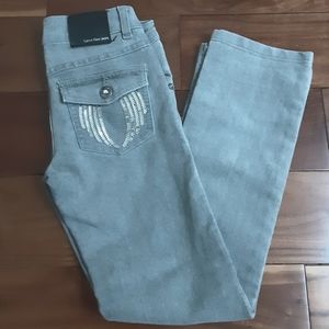 CALVIN KLEIN GIRLS STRAIGHT GREY JEANS US 8
